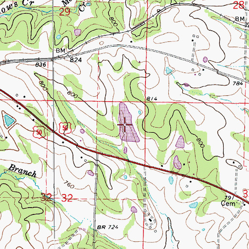 Topographic Map of Anderson Lake, MO