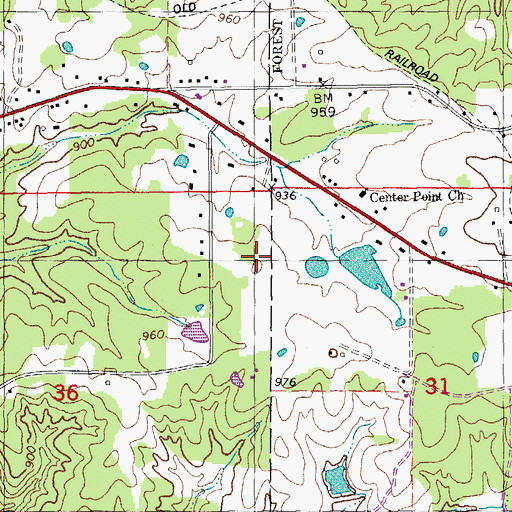 Topographic Map of Mononame 133 Dam, MO