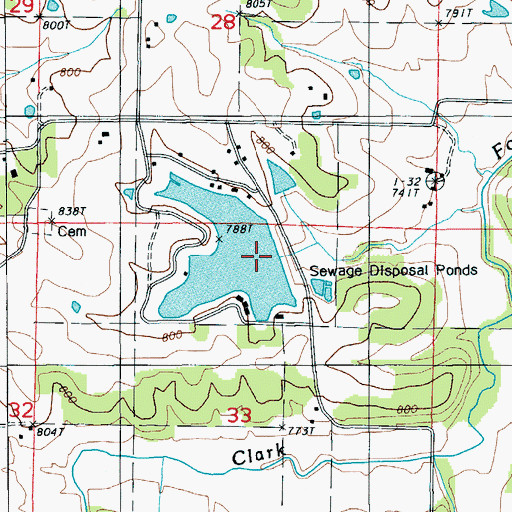 Topographic Map of Lake Carmel Dam, MO