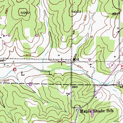 Topographic Map of Holmstrom South Lake Dam, MO