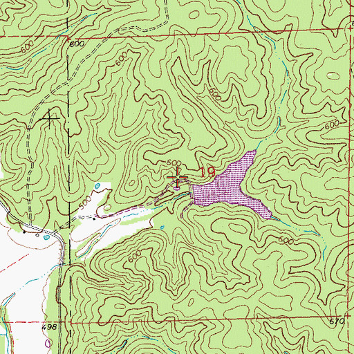 Topographic Map of Lottes Dam, MO