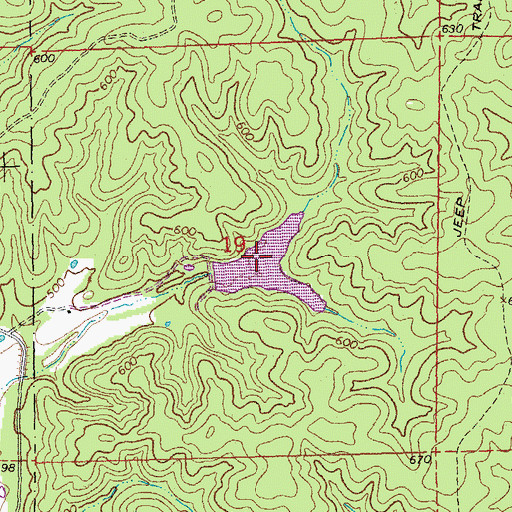 Topographic Map of Lottes Lake, MO