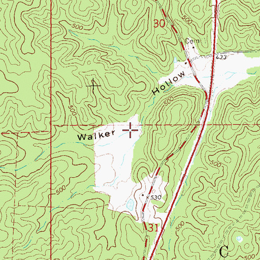 Topographic Map of Porter Dam, MO