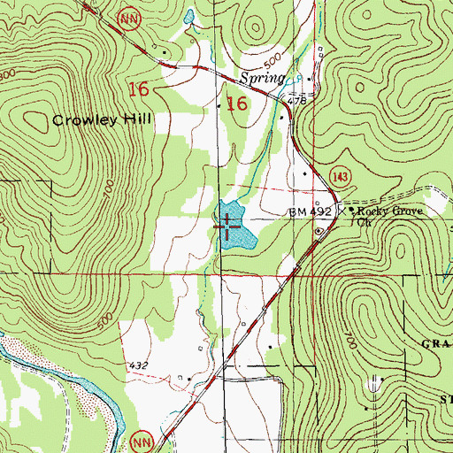 Topographic Map of Collins Lake, MO