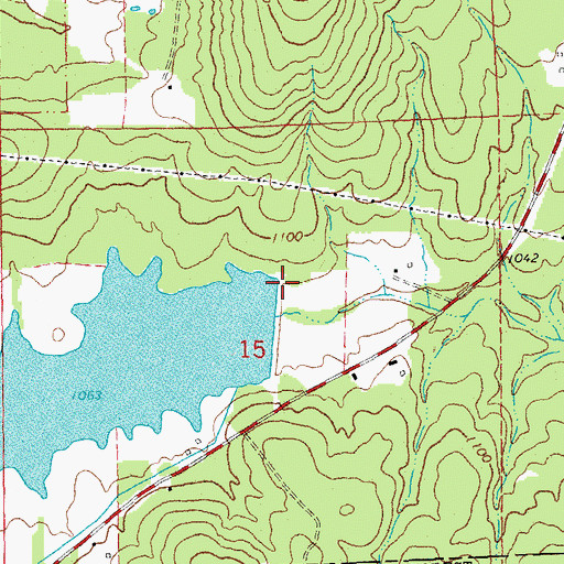 Topographic Map of Lake Number 1 Dam, MO