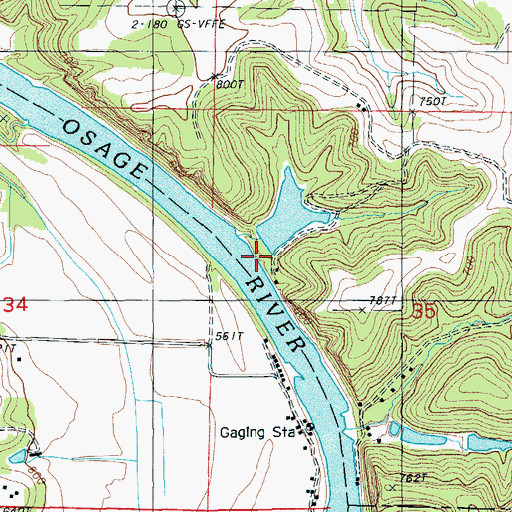 Topographic Map of Cla-Lor Lake Dam, MO