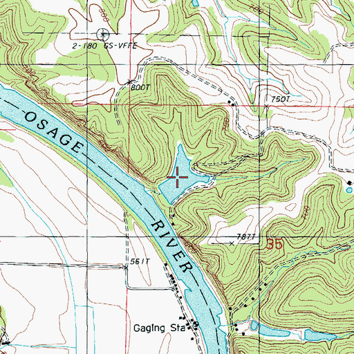 Topographic Map of Scott Lake, MO