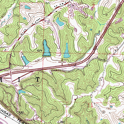 Topographic Map of Trimble Lake East Dam, MO