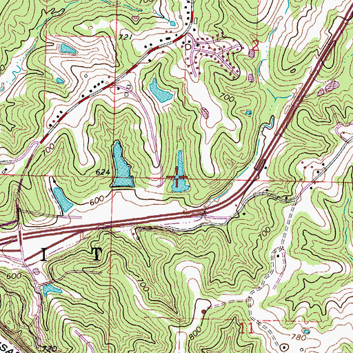 Topographic Map of Number 136 Reservoir, MO