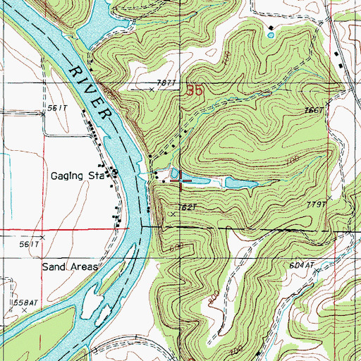 Topographic Map of Turpin Lake Dam, MO
