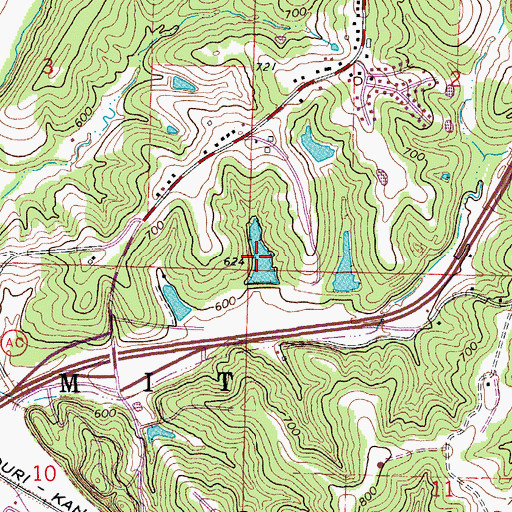 Topographic Map of Number 139 Reservoir, MO