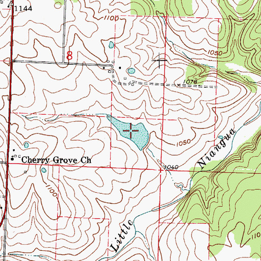 Topographic Map of Maddux Lake, MO