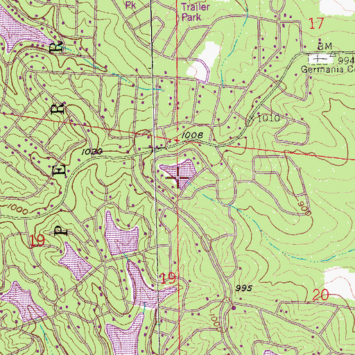 Topographic Map of Lac Renee Dam, MO