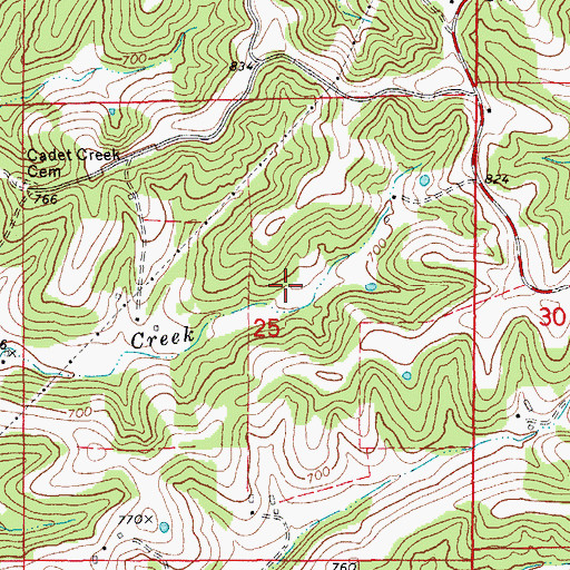 Topographic Map of Kuper-Scott Ranch Lake, MO
