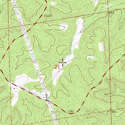 Topographic Map of Dellistri Dam, MO