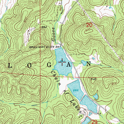 Topographic Map of Shy Lake 2, MO