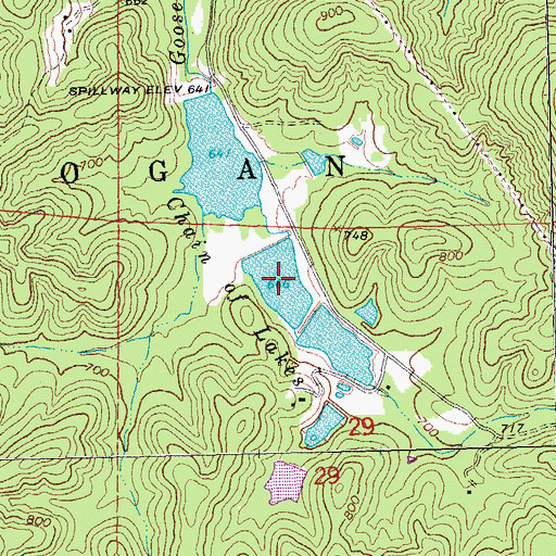 Topographic Map of Shy Lake, MO