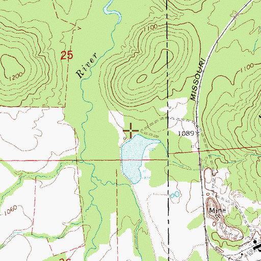 Topographic Map of Iron Mountain Tailings Pond Dam, MO