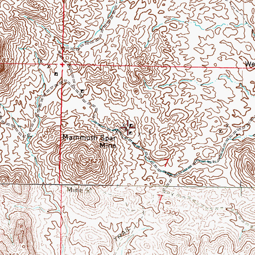 Topographic Map of Mammoth Spar Mine, AZ