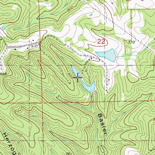 Topographic Map of Brands Upper Lake Section 22 Dam, MO