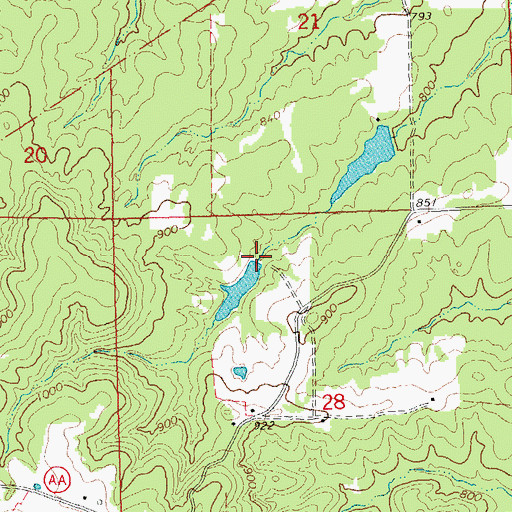 Topographic Map of Mononame 212 Dam, MO