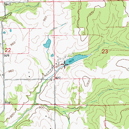 Topographic Map of Sainte Genevieve Sportsman Club Lake Dam, MO
