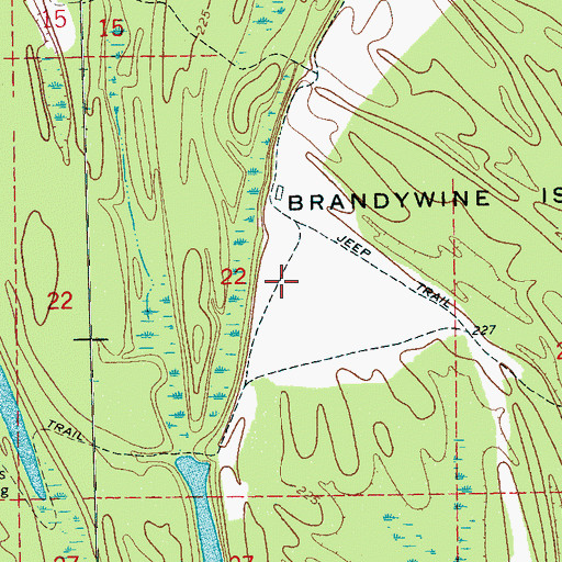 Topographic Map of Brandywine Island, AR
