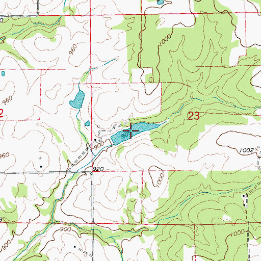 Topographic Map of Tragden Lake, MO