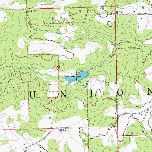 Topographic Map of Hart Lake, MO