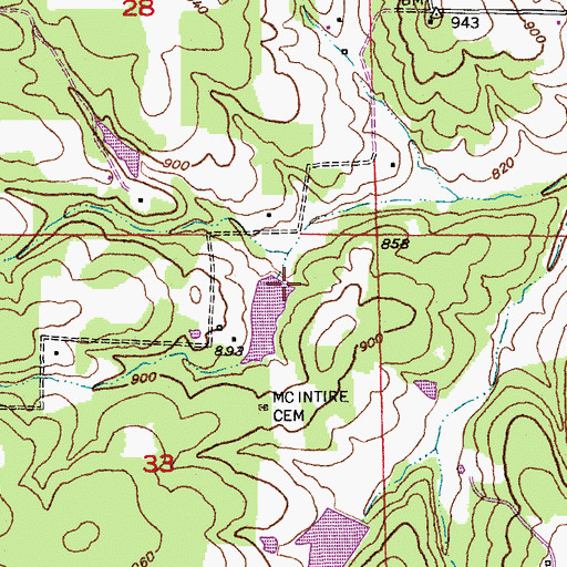 Topographic Map of Skinner-Sorth-Koch-Kreider Lake Dam, MO