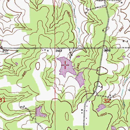 Topographic Map of Stubblefield Lake Dam, MO