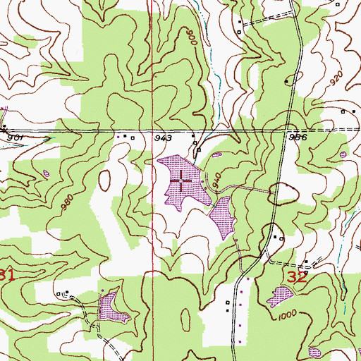 Topographic Map of Stubblefield Lake, MO