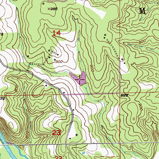 Topographic Map of Hartnett Lake, MO