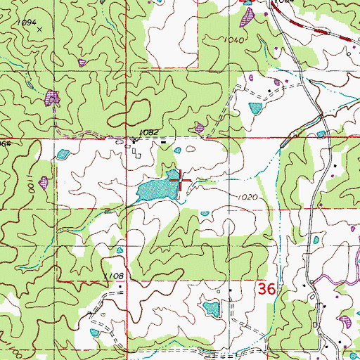 Topographic Map of Helmering Farms Dam, MO