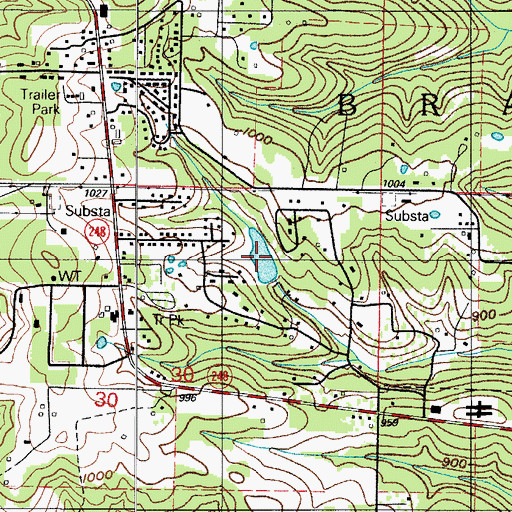 Topographic Map of Rockwood Hills Lake, MO