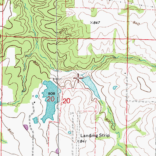 Topographic Map of Easterday East Dam, MO
