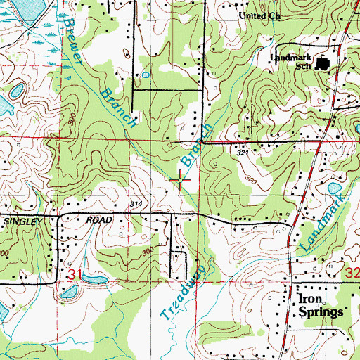 Topographic Map of Brewer Branch, AR
