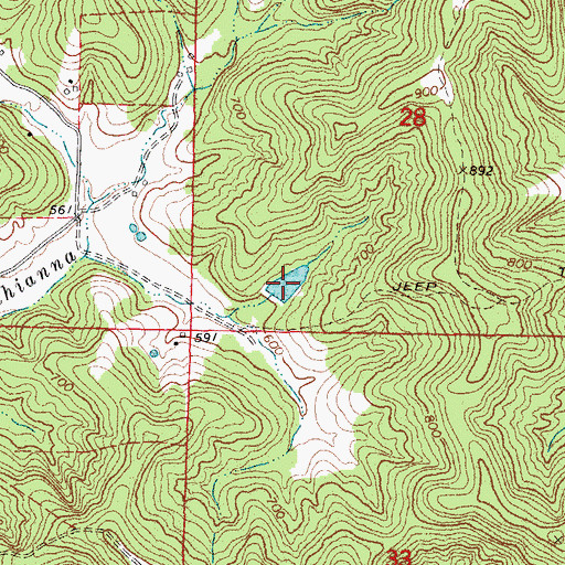 Topographic Map of O'Neal Lake One, MO
