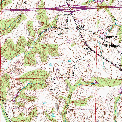 Topographic Map of Robinsons Dam, MO