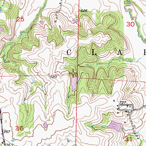 Topographic Map of Windsor Place Number 2 Dam, MO