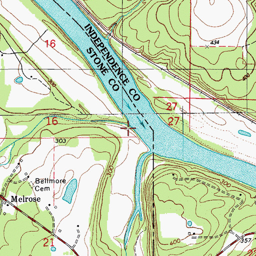 Topographic Map of Brier Creek, AR