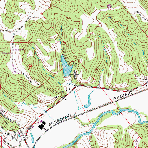 Topographic Map of Williams Dam, MO