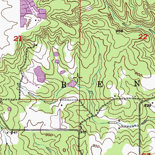 Topographic Map of Cuba Fish Farm Lake, MO