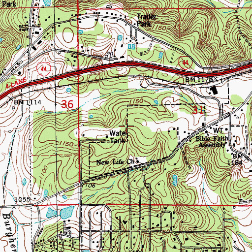 Topographic Map of Scotts Pond Dam, MO