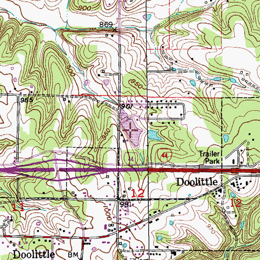 Topographic Map of Martin Reservoir, MO