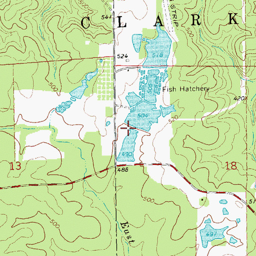 Topographic Map of W L and Mary Hays South Dam, MO