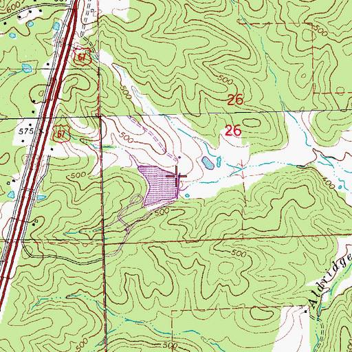 Topographic Map of Mason Memorial Dam, MO