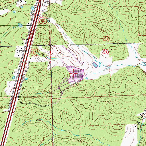 Topographic Map of Hon-Dah Reservoir, MO