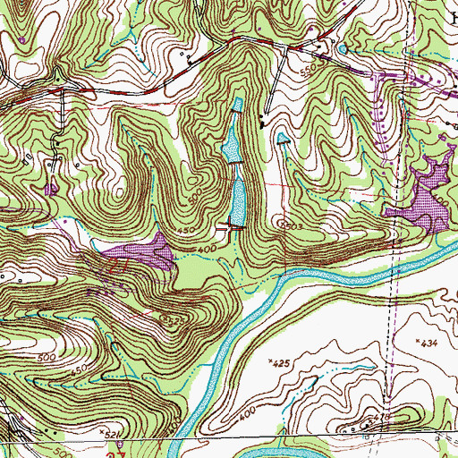 Topographic Map of Windsor Lake Dam, MO