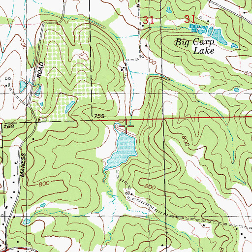 Topographic Map of Paw-Paw Lake Dam, MO